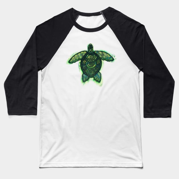 Sea Turtle Baseball T-Shirt by JuneHug